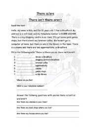 English Worksheet: there is / there are