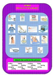 English Worksheet: Present continuous: verbs 