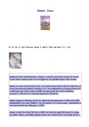 English worksheet: Asimovs biography & questions (+Answer key)