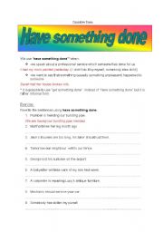 English Worksheet: have something done - causative form