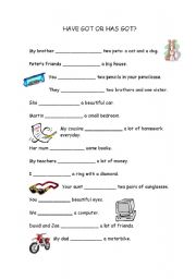 English Worksheet: have got - has got