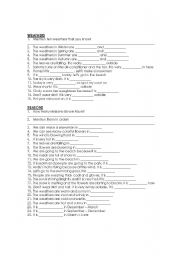 English worksheet: weathers and seasons