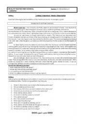 English Worksheet: How to write a descriptive(+narrative) essay.