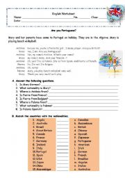 English Worksheet: Countries and nationalities