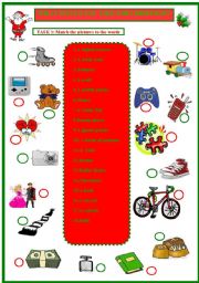 English Worksheet: Christmas presents: What would you like? (Would like +Xmas list)