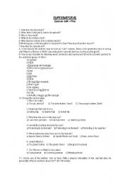 English Worksheet: Supernatural, Pilot