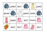 English Worksheet: Clothes domino