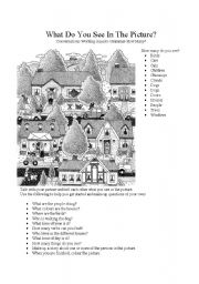 English Worksheet: What Do You See Ine The Picture?