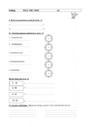 English worksheet: time