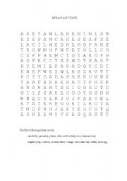 English Worksheet: breakfast food