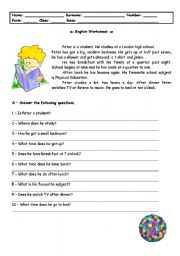 English Worksheet: Daily Routine