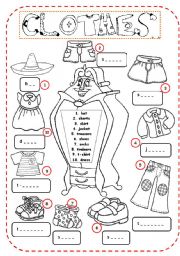 English Worksheet: Clothes. Complete the names