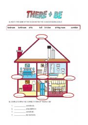 English Worksheet: THERE  IS / THERE ARE