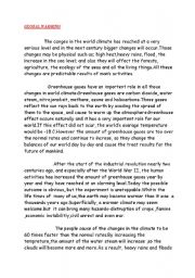 English Worksheet: GLOBAL WARMING