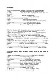 English Worksheet: mixed grammar workshet