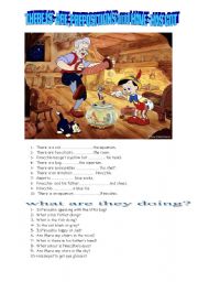 English Worksheet: prepositions, there is- are, have- has got