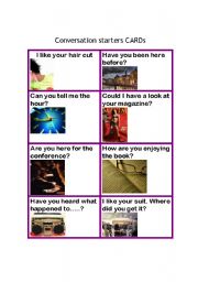 English Worksheet: Conversation starters cards