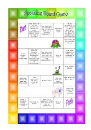 English Worksheet: Speaking board game 2