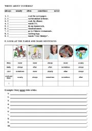 English Worksheet: adverbs of frequency