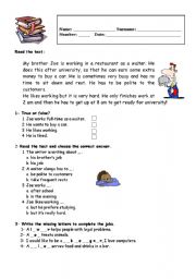 Worksheet/Test