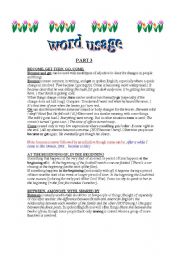 English Worksheet: WORD USAGE 3