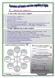 Expressions and formulas used when complaining in English