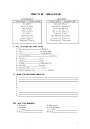 English Worksheet: Verb TO BE