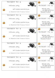 English worksheet: Halloween tickets