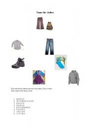 English Worksheet: clothes