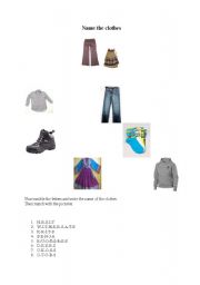 English worksheet: clothes