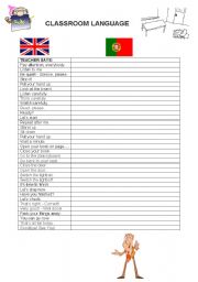 English Worksheet: classroom language