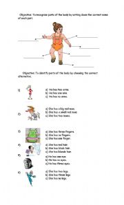 English worksheet: Parts of the Body and Face