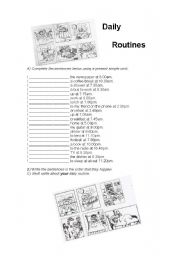 English Worksheet: Daily Routines