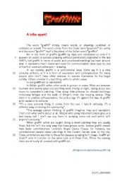 English Worksheet: graffitti