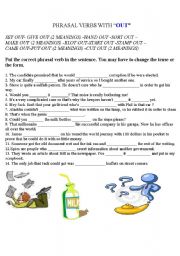 English Worksheet: phrasal verbs with 