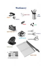 English Worksheet: Stationery I