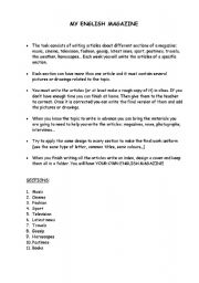 English Worksheet: My English Magazine