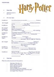 English Worksheet: Harry Potter and the Sorecerers Stone