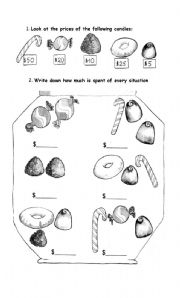 English worksheet: working with money