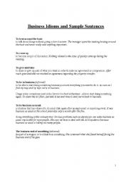 English Worksheet: Business Idioms