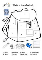 English Worksheet: classroom Items