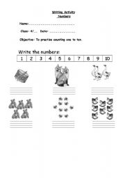 English Worksheet: Writing numbers