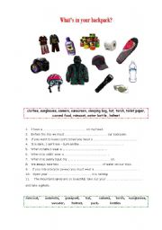 English worksheet: Backpacking