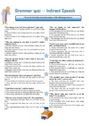 reported speech exercises multiple choice