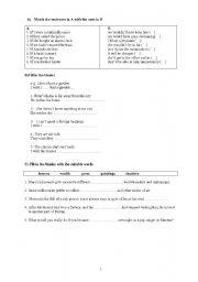 English Worksheet: a worksheet on if clauses/wish clauses 