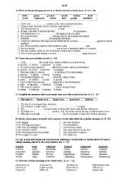 English Worksheet: a general vocabulary quiz 