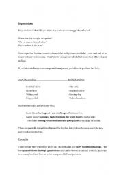 English worksheet: Superstitions & Proverbs