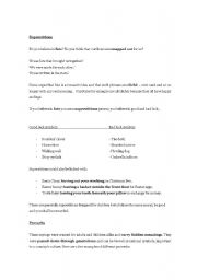 English Worksheet: Superstitions & Proverbs