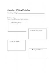 English Worksheet: Expository Writing- Brainstorming