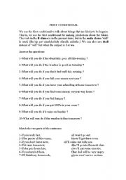 English worksheet: first conditional